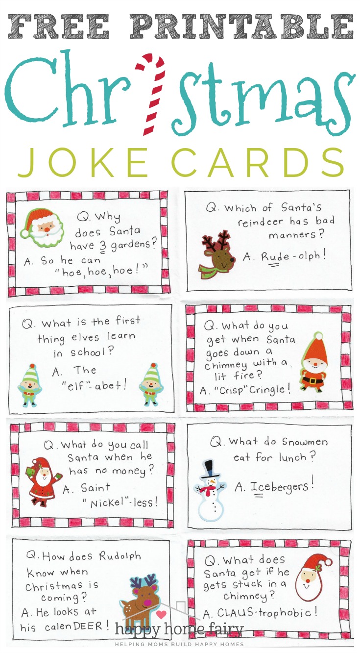 christmas joke cards - free printable! - happy home fairy